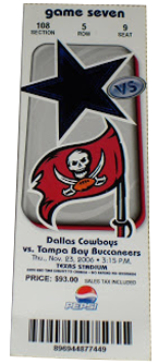 Dallas Cowboys vs. Tampa Bay Buccaneers 1980 Game 4 Gameday ticket BuccaneersFan