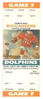 Miami Dolphins vs. Tampa Bay Buccaneers 1980 Game 4 Gameday ticket BuccaneersFan