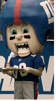 New York Giants don't have an offical team Mascot except in Campbell's Chunky Soup Commercials Opponent of the Tampa Bay Buccaneers Fan