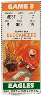 Philadelphia Eagles vs. Tampa Bay Buccaneers 1980 Game 4 Gameday ticket BuccaneersFan
