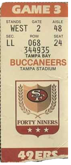 San Francisco 49ers vs. Tampa Bay Buccaneers Game 3 Gameday ticket for Tampa Stadium from BuccaneersFan