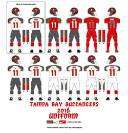 2016 Tampa Bay Buccaneers Uniform - Click To View Larger Image
