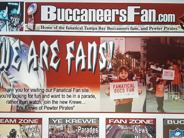 Daniel Rader featured on the Super Bowl XXXVII Main Page of BuccaneersFan.com