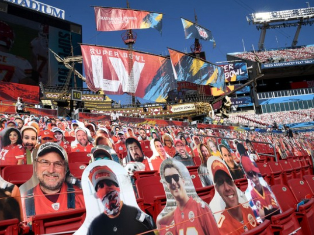 A Super Bowl attendance record as 30,000 cut-out fans attend the Super Bowl LV in Raymond James stadium