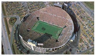 Blimp view of the Big Sombreo stadium in Tampa home of th eBuccaneers