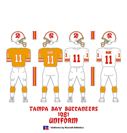 1981 Tampa Bay Buccaneers Uniform - Click To View Larger Image