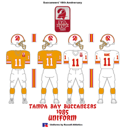 1985 Tampa Bay Buccaneers Uniform - Click To View Larger Image