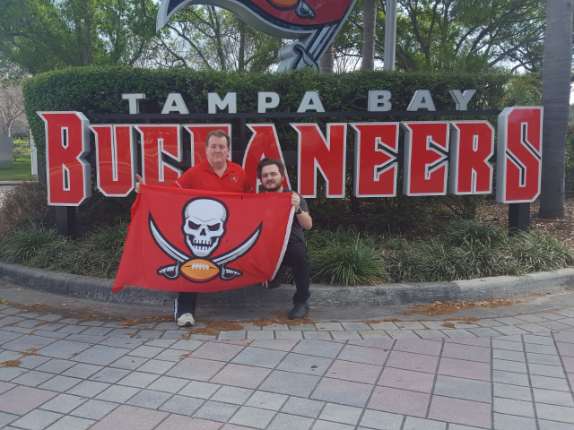 BuccaneersFan.com The Tampa Bay Buccaneers headquarters and training facility was the starting point as we head across America Raising our Flag for the best NFL team nationally.