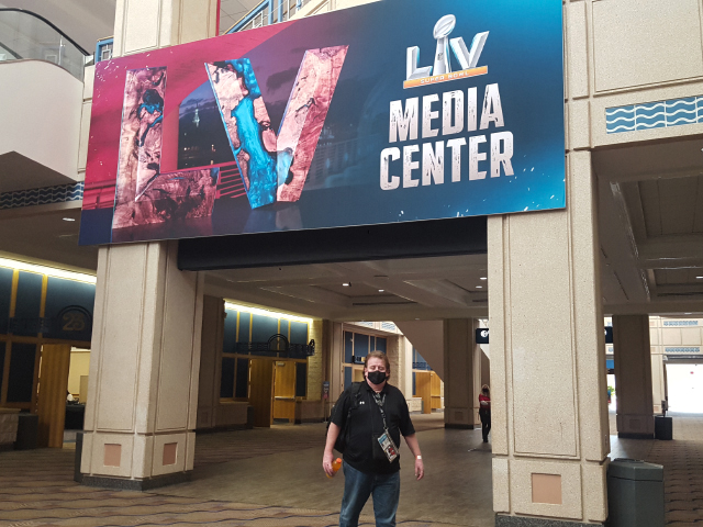 BuccaneersFan.com Rader at Super Bowl LV Media Zone